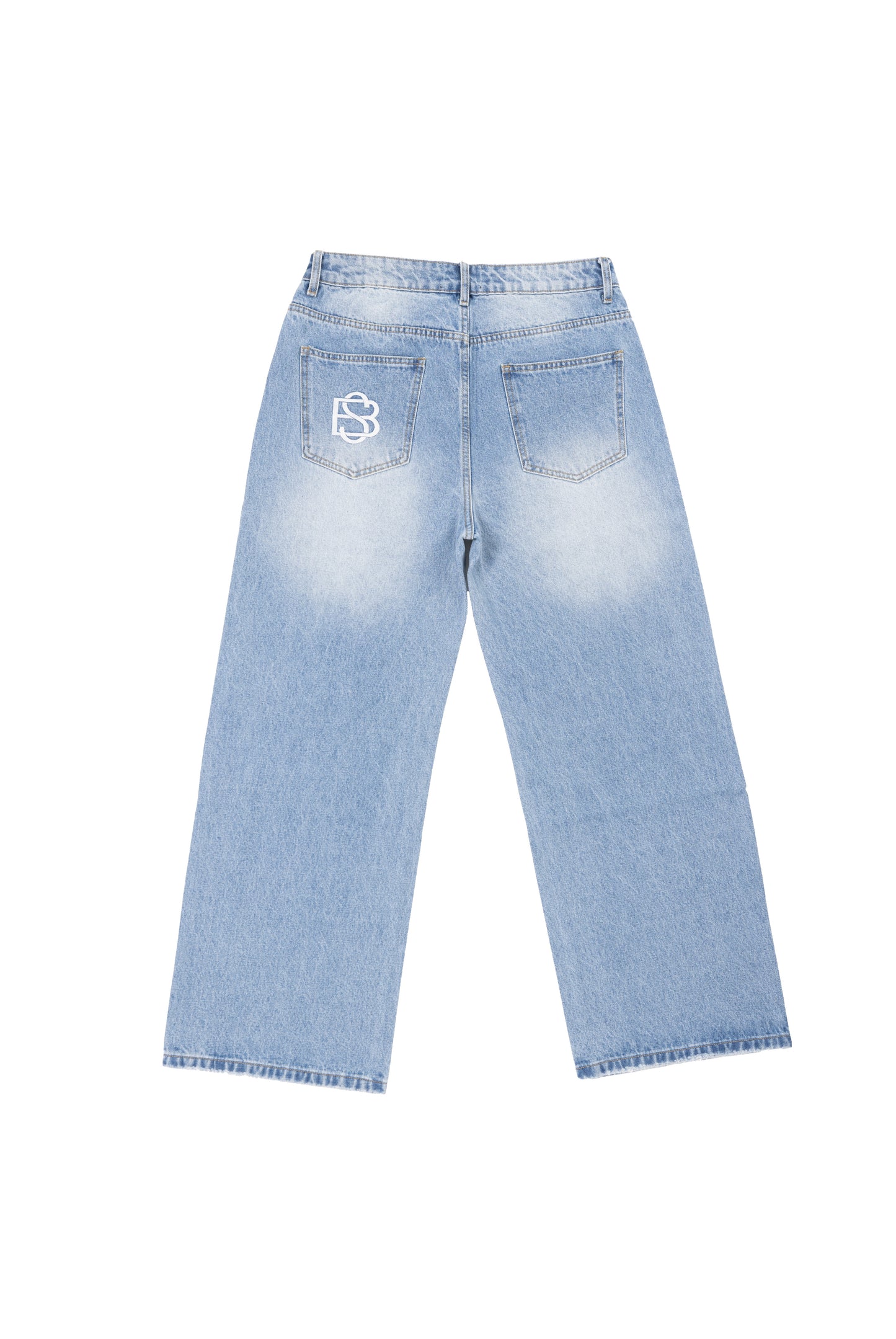 Ultra Baggy Rhinestone Denim- Blue jeans