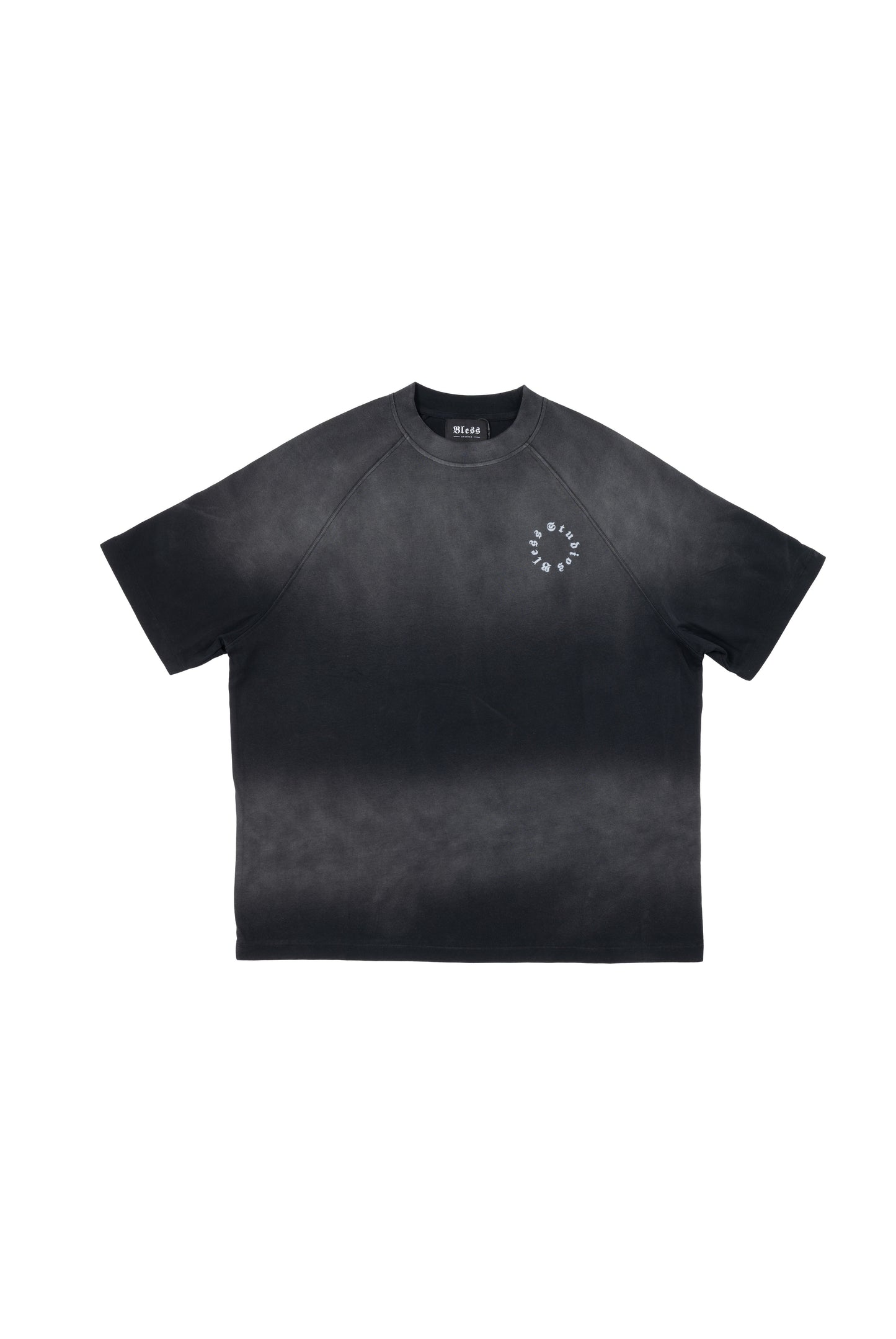 T-shirt Rhinestone Cross - Washed Black