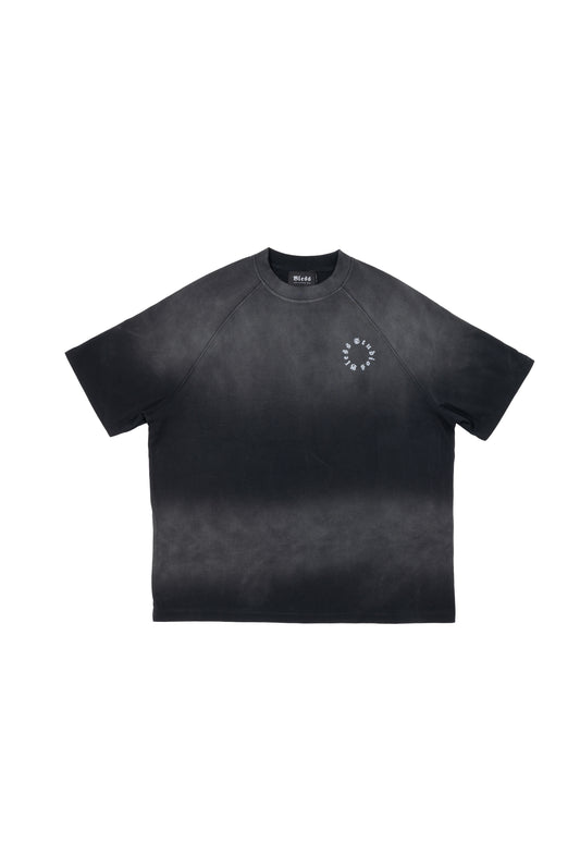 T-shirt Rhinestone Cross - Washed Black