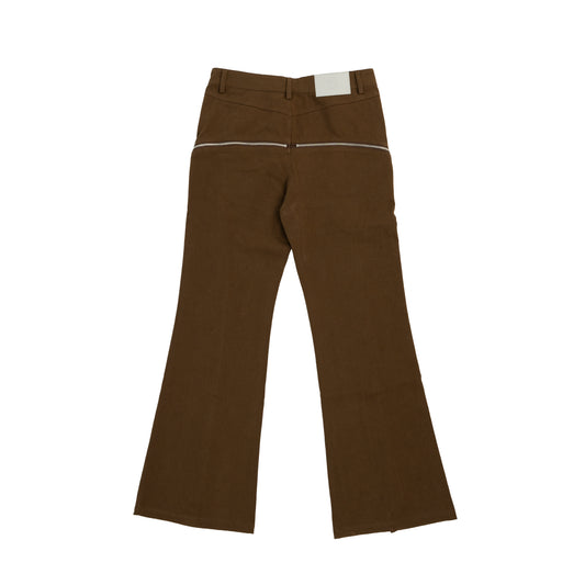 Zipper Flare Denim - Brown
