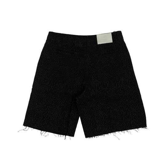 Full Rips Denim Short - Black