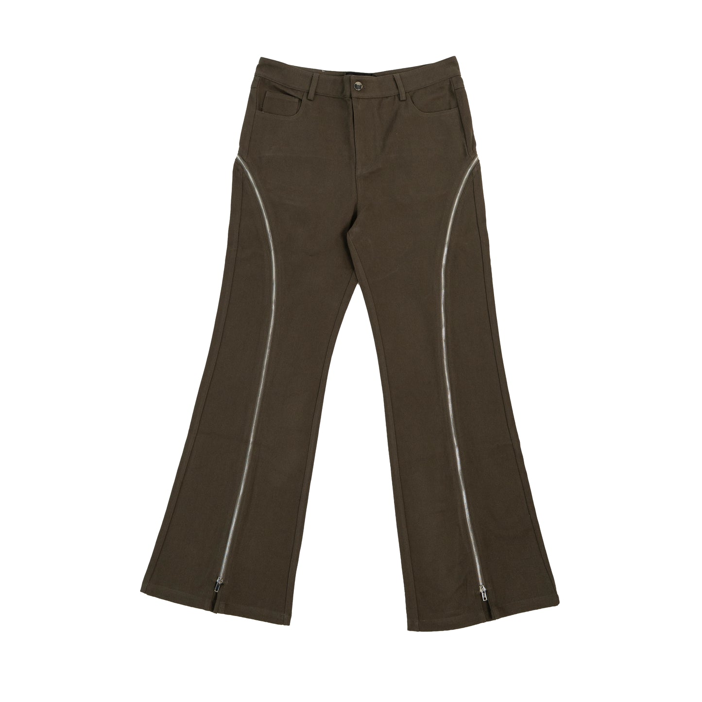 Zipper Flare Denim - Dark Gray