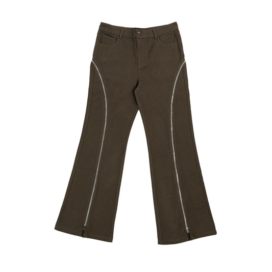 Zipper Flare Denim - Dark Gray